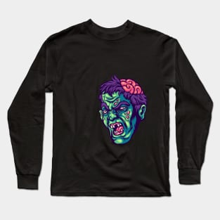 halloween character zombie head Long Sleeve T-Shirt